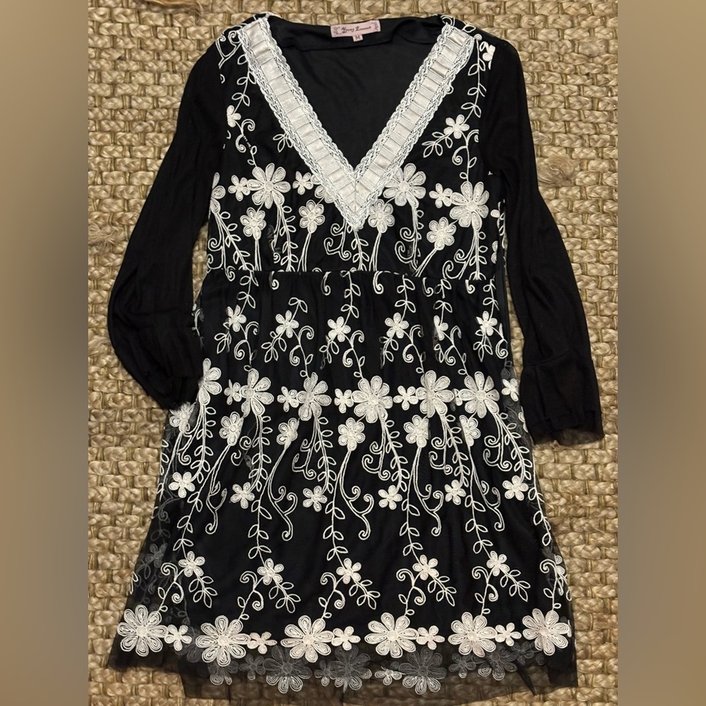 Little black dress with flowers 🌸